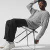 Cable Knit Crew Neck Sweater - Athletic Heather Grey