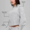 Cable Knit Winter Bliss Hoodie - Athletic Heather Grey