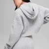 Cable Knit Winter Bliss Hoodie - Athletic Heather Grey