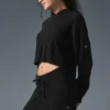 Cable Knit Winter Bliss Hoodie - Black