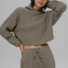 Cable Knit Winter Bliss Hoodie - Light Cocoa