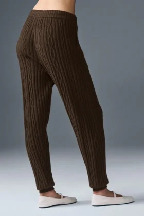 Cable Knit Winter Bliss Pant – Espresso