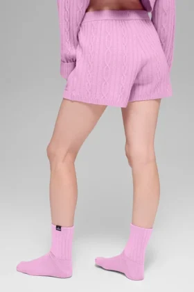 Cable Knit Winter Bliss Short – Candy Heart Pink