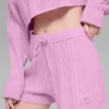Cable Knit Winter Bliss Short - Candy Heart Pink