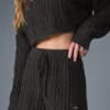 Cable Knit Winter Bliss Short - Dark Heather Grey