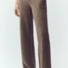 Cashmere High-Waist Northstar Straight Leg Pant - Alpine Cocoa Heather