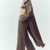Cashmere High-Waist Northstar Straight Leg Pant - Alpine Cocoa Heather