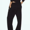 Cashmere High-Waist Northstar Straight Leg Pant - Black