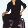 Cashmere High-Waist Northstar Straight Leg Pant - Black