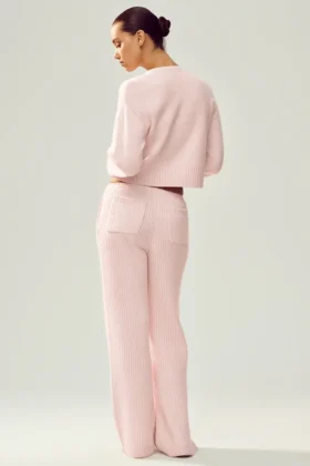 Cashmere High-Waist Northstar Straight Leg Pant – Frosted Pink