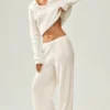 Cashmere High-Waist Northstar Straight Leg Pant - Ivory