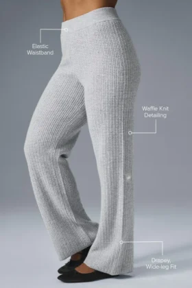 Cashmere High-Waist Plush Waffle Pant – Athletic Heather Grey