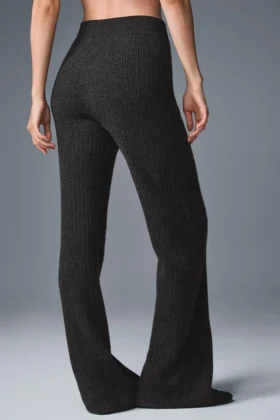 Cashmere High-Waist Plush Waffle Pant – Dark Heather Grey