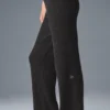 Cashmere High-Waist Plush Waffle Pant - Dark Heather Grey