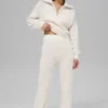 Cashmere High-Waist Plush Waffle Pant - Ivory