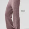 Cashmere High-Waist Plush Waffle Pant - Mushroom Heather