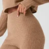 Cashmere High-Waist Plush Waffle Pant - Toasted Almond