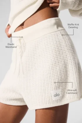 Cashmere High-Waist Plush Waffle Short – Ivory