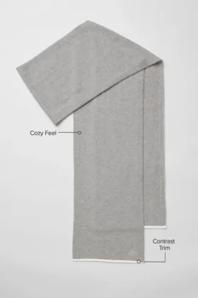 Cashmere Light Frosted Scarf – Light Heather Grey/Ivory