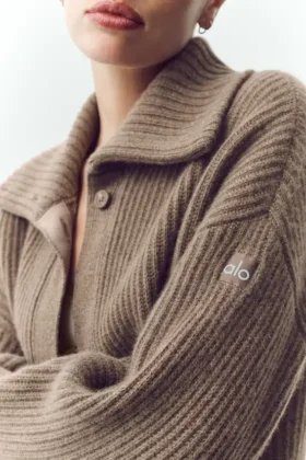 Cashmere Northstar Long Cardigan – Alpine Cocoa Heather