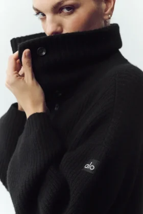 Cashmere Northstar Long Cardigan – Black