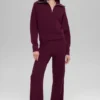 Cashmere Plush Waffle 1/4 Zip Pullover - Burgundy