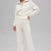 Cashmere Plush Waffle 1/4 Zip Pullover - Ivory