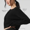 Cashmere Plush Waffle Cardigan - Black