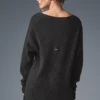 Cashmere Plush Waffle Dress - Dark Heather Grey