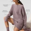 Cashmere Plush Waffle Dress - Mushroom Heather