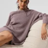 Cashmere Plush Waffle Dress - Mushroom Heather