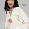 Cashmere Plush Waffle Full Zip Hoodie - Ivory
