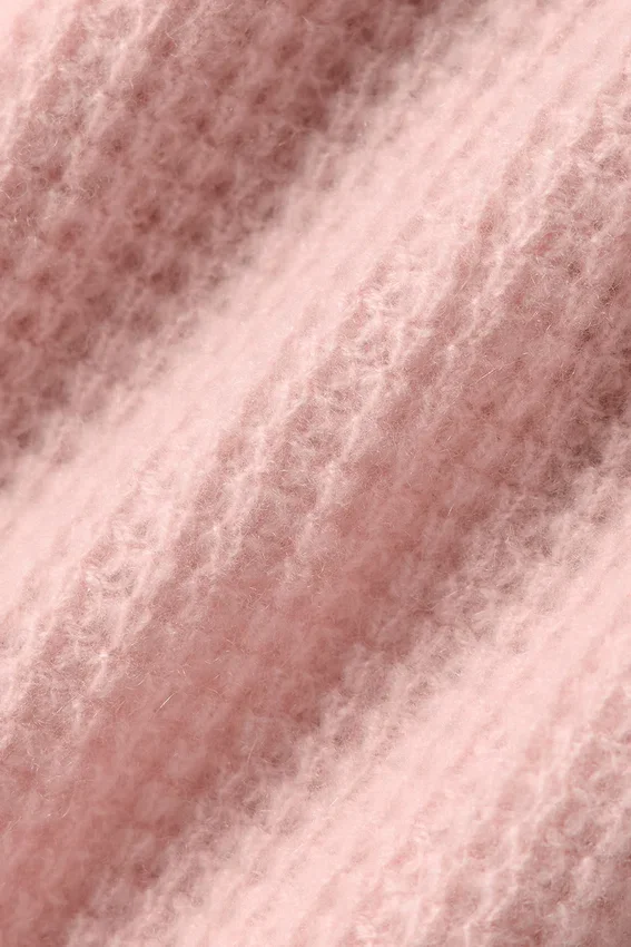 Cashmere Plush Waffle Polo Tee - Pink Quartz