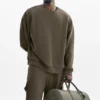 Chill Crew Neck Pullover - Olive Tree