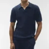 Coastline Knit Short Sleeve Polo - Navy