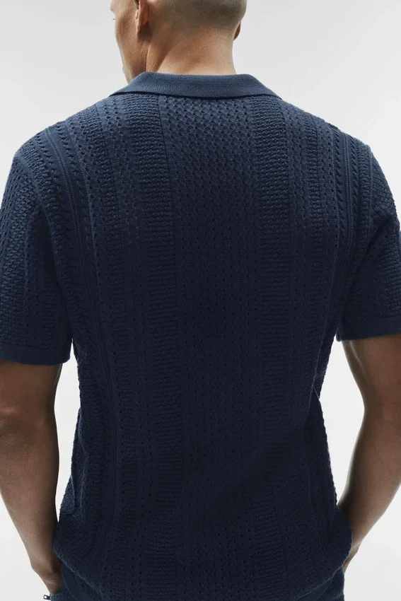 Coastline Knit Short Sleeve Polo - Navy