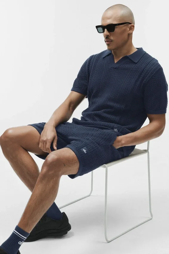 Coastline Knit Short Sleeve Polo - Navy
