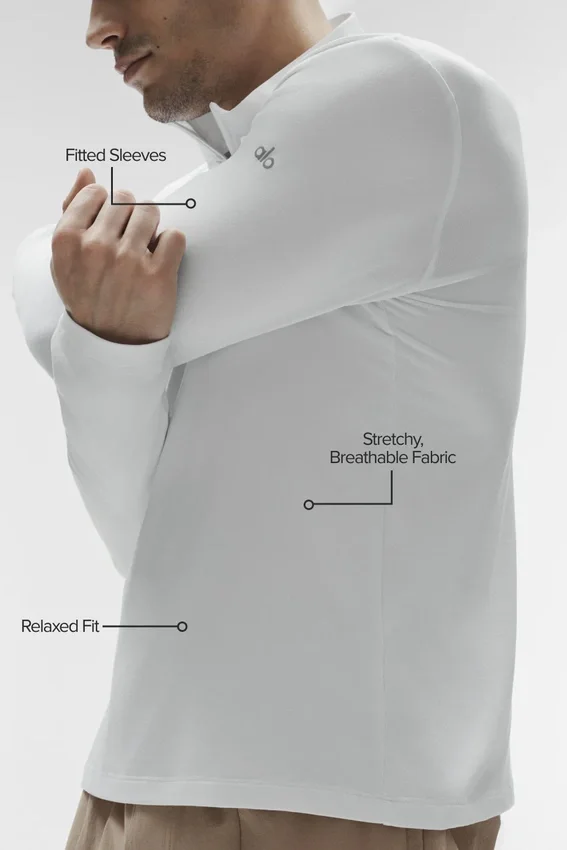 Conquer 1/4 Zip Reform Long Sleeve - White