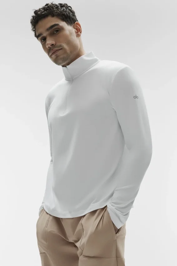 Conquer 1/4 Zip Reform Long Sleeve - White