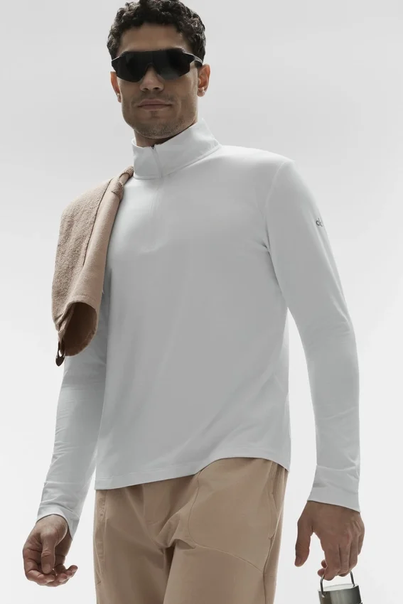Conquer 1/4 Zip Reform Long Sleeve - White