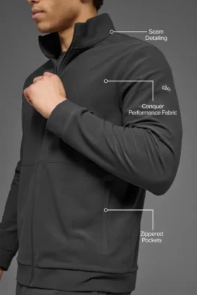 Conquer Max Mock Neck Full Zip – Anthracite