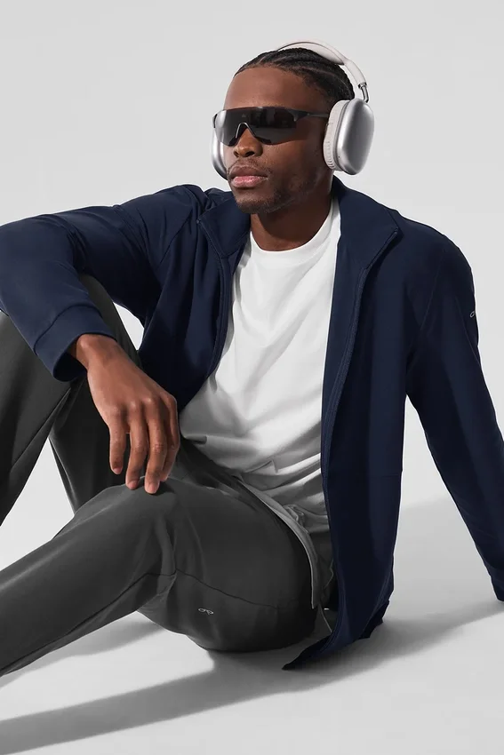Conquer Max Mock Neck Full Zip - Navy