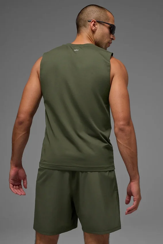 Conquer Muscle Tank - Green Olive