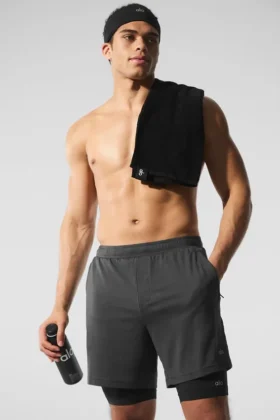 Conquer React 2-in-1 Performance Short - Anthracite/Black