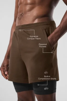 Conquer React 2-in-1 Performance Short – Espresso/Black