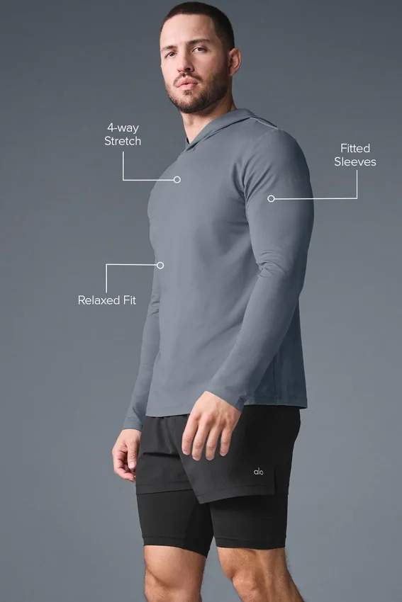 Conquer Reform Long Sleeve with Hood - Steel Grey