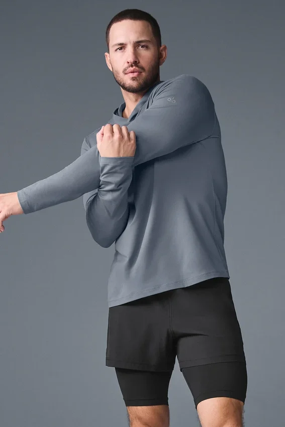 Conquer Reform Long Sleeve with Hood - Steel Grey