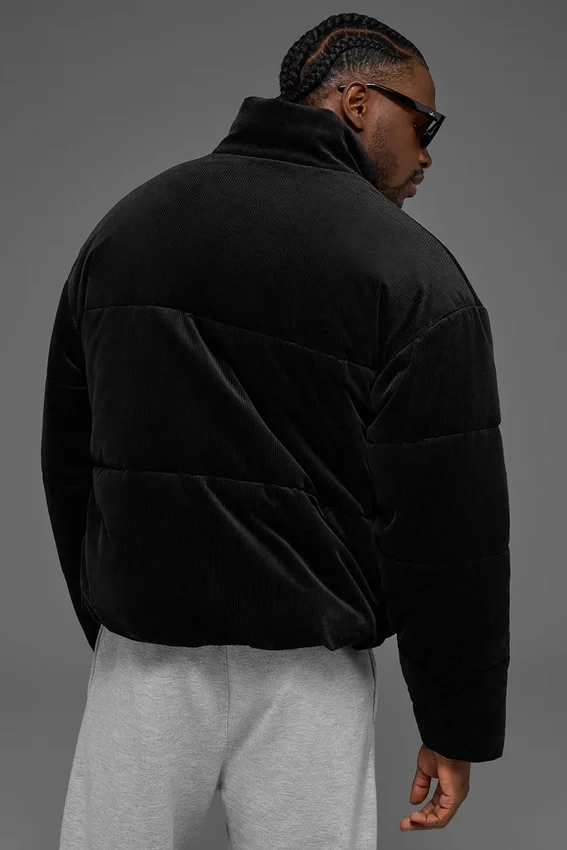 Corduroy Stage Puffer - Black