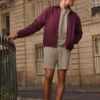 Cotton Canvas Coaches Jacket - Burgundy