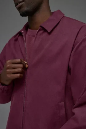 Cotton Canvas Coaches Jacket – Burgundy